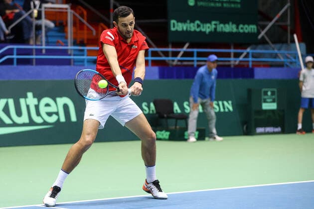 Davis Cup qualifiers doubles - Zagreb, Croatia 07.03.2020., Dom Sportova Hall, Zagreb, Croatia - Davis Cup first round Qualifiers doubles between Croatia and India, Mate Pavic, Franko Skugor - Rohan Bopanna, Leander Paes. GoranxStanzl PIXSELL