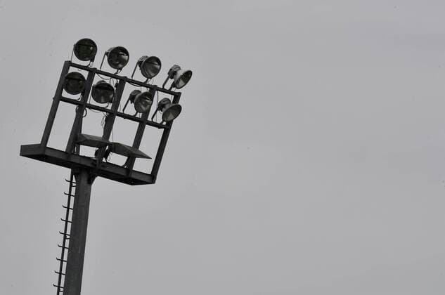 08 03 2020 Football Amateur Football Season 2019 2020 National League 23 Matchday SC 04 Schwabach 1 SC Feucht MeZi Feature Impression Symbol Picture Symbol Photo Floodlight Floodlight Pole