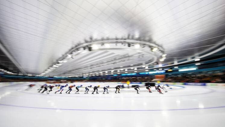 Bilder des Jahres 2020, Sport 03 März Sport Bilder des Tages HEERENVEEN, Thialf Ice Stadium, 08-03-2020 , season 2019 2020 , ISU Worldcup Speedskating Finals. men mass start during ISU World Cup Finals 08-03-2020 ISU World Cup Finals 08-03-2020  x7362406x Copyright: