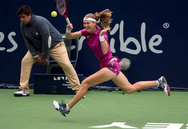 Czech tennis player Marie Bouzkova returns a ball against the Ukrainian Elina Svitolina, during the final of the Monterrey Tennis Open, in Monterrey, Mexico, 08 March 2020. Monterrey Tennis Open !ACHTUNG: NUR REDAKTIONELLE NUTZUNG!  Copyright: xMiguelxSierrax AME2819 20200309-637193292982712596