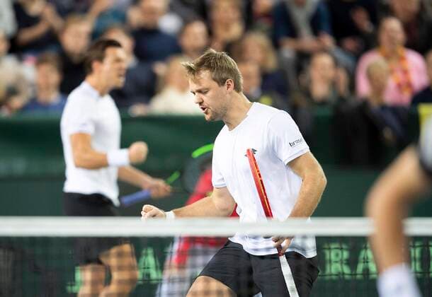 Cheers Kevin KRAWIETZ in front GER and Andreas MIES GER Kevin KRAWIETZ GER Andreas MIES GER vs Ilya IWASCHKA Ilya IVASHKA, BLR Andrei WASSILEWSKI VASILEVSKI, BLR 6 4 7 6, on 07 03 2020 Tennis Davis Cup Qualification Round, Germany GER Belarus BLR , from 06 03 07 03 2020 in Duesseldorf Germany Â