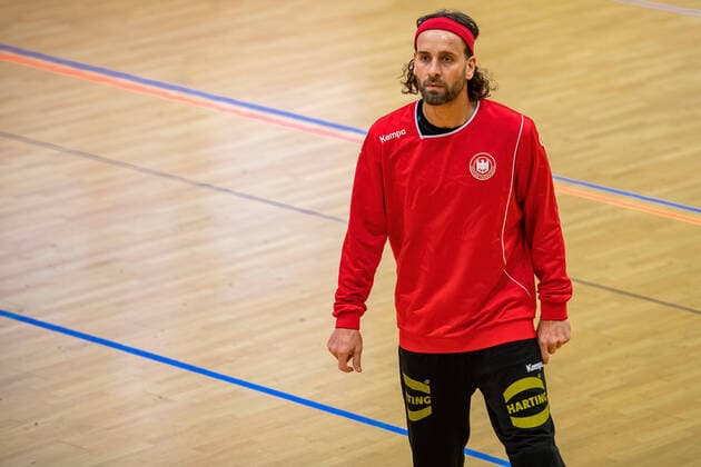 Silvio Heinevetter at the training DHB course in preparation for the international match against the Netherlands in the Ballhaus Arena Aschaffenburg Copyright xVIADATAx xHolgerxJohnx Aschersleben Sachsen Anhalt Germany