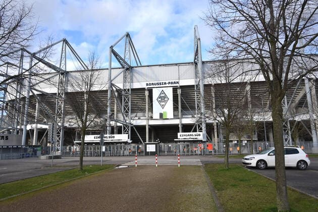11 03 2020, Football GER, Season 2019 2020, 1 Bundesliga, 21 matchday, Catch-up game, Borussia Moenchengladbach 1 FC Koeln, Borussia Park, Entrance South Moenchengladbach North Rhine-Westphalia Germany Team2