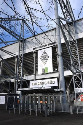 11 03 2020, Football GER, Season 2019 2020, 1 Bundesliga, 21 matchday, Catch-up game, Borussia Moenchengladbach 1 FC Koeln, Borussia Park, Entrance South Moenchengladbach North Rhine-Westphalia Germany Team2