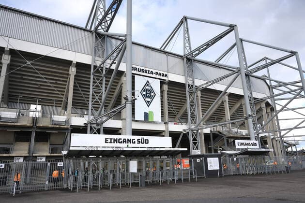 11 03 2020, Football GER, Season 2019 2020, 1 Bundesliga, 21 matchday, Catch-up game, Borussia Moenchengladbach 1 FC Koeln, Borussia Park, Entrance South Moenchengladbach North Rhine-Westphalia Germany Team2