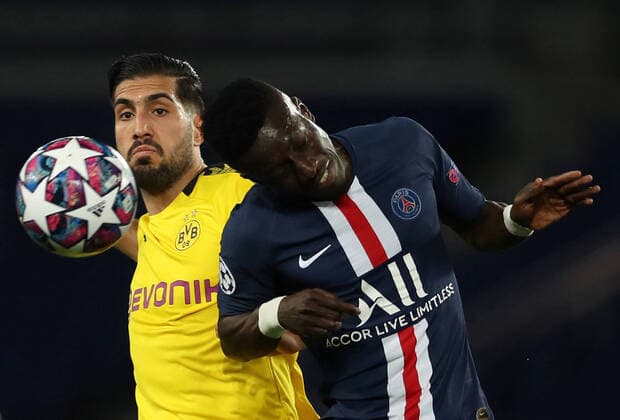 Sport Bilder des Tages Soccer Football - Champions League - Round of 16 Second Leg - Paris St Germain v Borussia Dortmund - Parc des Princes, Paris, France - March 11, 2020 Paris St Germain s Idrissa Gueye in action with Borussia Dortmund s Emre Can FOOTBALL : Paris St Germain v Borussia Dortmund - Ligue des Champions - Paris - 11 03 2020 Panoramic Panoramic 