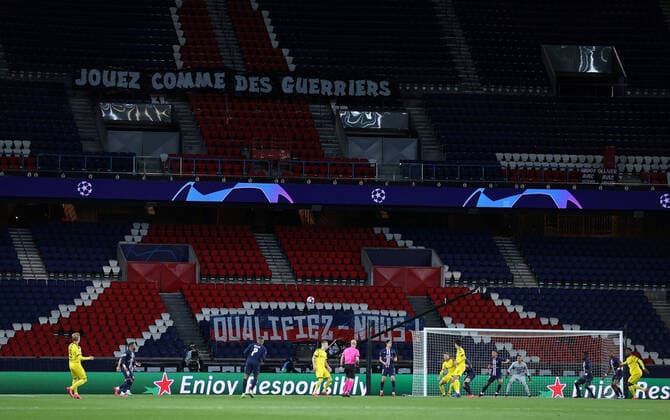 General view as the match is played behind closed doors while the number of coronavirus cases grow around the world FOOTBALL : Paris St Germain v Borussia Dortmund - Ligue des Champions - Paris - 11 03 2020 Panoramic Panoramic 