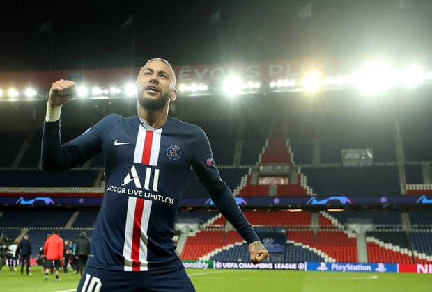 Soccer Football - Champions League - Round of 16 Second Leg - Paris St Germain v Borussia Dortmund - Parc des Princes, Paris, France - March 11, 2020 Paris St Germain s Neymar celebrates after the match FOOTBALL : Paris St Germain v Borussia Dortmund - Ligue des Champions - Paris - 11 03 2020 Panoramic Panoramic 
