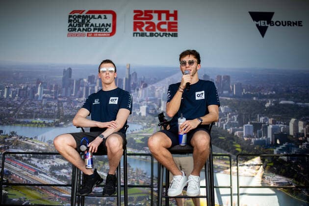 Daniil Kvyat Scuderia AlphaTauri and Pierre Gasly Scuderia AlphaTauri at Fantalk, Formula 1, Australian Grand Prix, Albert Park Circuit Melbourne, Media Day, 12 03 2020 Formula 1, Australian Grand Prix, Albert Park Circuit Melbourne, 11 03 2020 Melbourne Copyright: xMemmlerx Eibner-Pressefotox EP_mmr