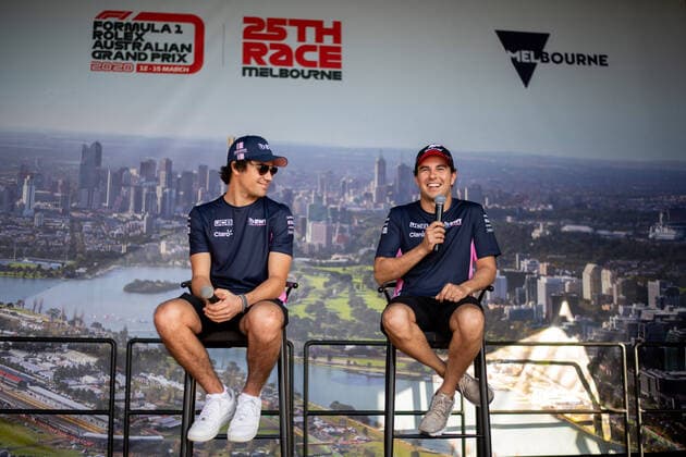Lance Stroll BWT Racing Point F1 Team and Sergio Checo Perez BWT Racing Point F1 Team at Fantalk, Formula 1, Australian Grand Prix, Albert Park Circuit Melbourne, Media Day, 12 03 2020 Formula 1, Australian Grand Prix, Albert Park Circuit Melbourne, 11 03 2020 Melbourne Copyright: xMemmlerx Eibner-Pressefotox EP_mmr