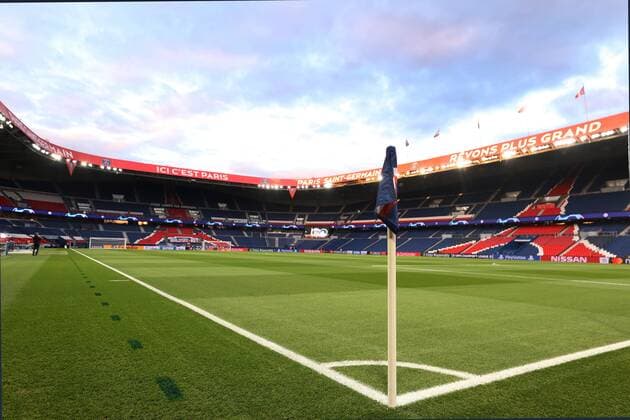 PARIS, FRANCE - MARCH 11: (FREE FOR EDITORIAL USE) In this handout image provided by UEFA, General view inside the stadium prior to the UEFA Champions League round of 16 second leg match between Paris Saint-Germain and Borussia Dortmund at Parc des Princes on March 11, 2020 in Paris, France. The match is played behind closed doors as a precaution against the spread of COVID-19 (Coronavirus). FOOTBALL : Paris St Germain v Borussia Dortmund - Ligue des Champions - Paris - 11 03 2020 Panoramic Panoramic 