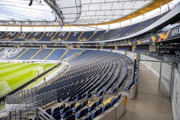Germany, Frankfurt am Main, Commerzbank Arena, 12 03 2020, emspor, emonline, despor, deonline, Eintracht Frankfurt vs FC Basel 1893, Football, Europa League Image v l No spectators in and around Commerzbank Arena Copyright: HMBxMedia xHeikoxBecker