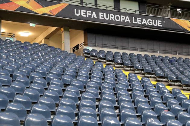 Football Europa League Eintracht Frankfurt FC Basel on 12 03 2020 at the Commerzbank Arena in Frankfurt Empty seats at the ghost game at the Commerzbank Arena in Frankfurt MH