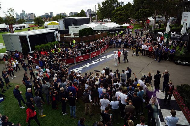 FORMULA 1 ROLEX AUSTRALIAN GRAND PRIX 2020 13 03 2020, Albert Park, Melbourne, FORMULA 1 ROLEX AUSTRALIAN GRAND PRIX 2020 , pictured The race in Melbourne has been cancelled, Reason the spread of coronavirus COVID 19 Press conference to cancel the race with Andrew Westacott CEO of the Australian Grand Prix , Chase Carey Chairman of Formula 1 Liberty Media , Paul Little Chairman of the Australian Grand Prix , Michael Masi FIA Race Director nordphotoxBratic nph00250