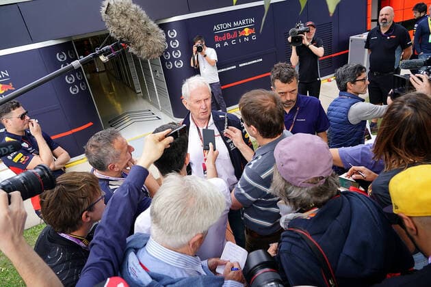 FORMULA 1 ROLEX AUSTRALIAN GRAND PRIX 2020 13 03 2020, Albert Park, Melbourne, FORMULA 1 ROLEX AUSTRALIAN GRAND PRIX 2020 , pictured The race in Melbourne has been cancelled due to the spread of the corona virus COVID 19 Dr Helmut Marko Red Bull Racing speaks to the journalists nordphotoxBratic nph00250