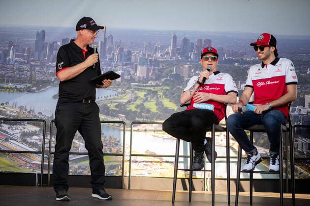 Kimi Raikkoenen Alfa Romeo Racing Orlen and Antonio Giovinazzi Alfa Romeo Racing Orlen at Fantalk, Formula 1, Australian Grand Prix, Albert Park Circuit Melbourne, Media Day, 12 03 2020 Formula 1, Australian Grand Prix, Albert Park Circuit Melbourne, 12 03 2020 Melbourne Copyright: xMemmlerx Eibner-Pressefotox EP_mmr