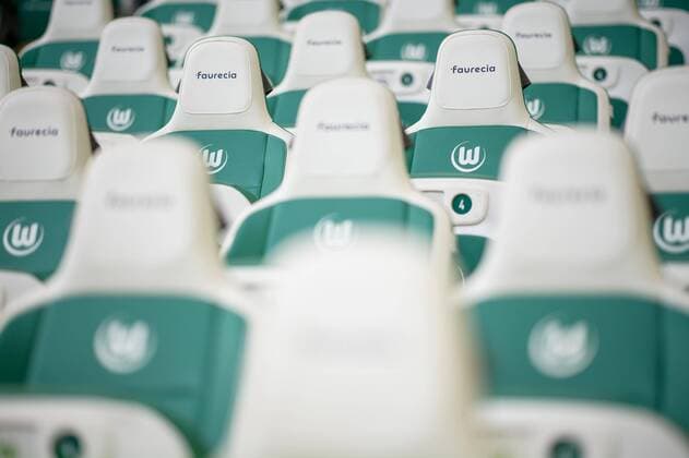 VfL Wolfsburg vs Bayer 04 Leverkusen, Bundesliga, 10 11 2019 Empty ranks before the Bundesliga match between VfL Wolfsburg and Bayer 04 Leverkusen on 10 11 2019 DFL regulations prohibit any use of photographs as image sequences and or quasi video , Wolfsburg NI Germany Volkswagen Arena
