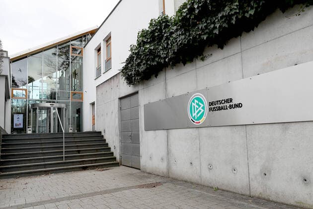 Football DFB German Football Association Logo on 12 03 2020 at the DFB in Frankfurt Logo of the DFB German Football Association at the Frankfurt site MH