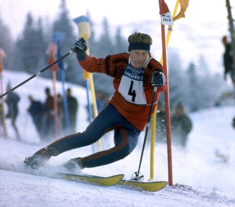 Olympia, Historie, Olympische Winterspiele 1964 in Innsbruck Olympische Winterspiele 1964 in Innsbruck. Ludwig Leitner (BRD) Aktion Slalom 06.02.1964. *** Olympic Winter Games 1964 in Innsbruck Ludwig Leitner BRD Action Slalom 06 02 1964 HM