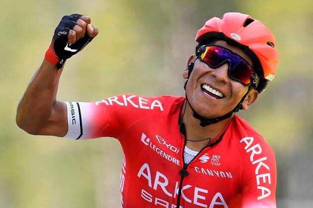 Sport Bilder des Tages VALDEBLORE LA COLMIANE, FRANCE - MARCH 14 : QUINTANA Nairo (COL) of TEAM ARKEA - SAMSIC celebrates the victory of stage 7 of the 78th edition of the Paris - Nice cycling race, a stage of 166,5km with start in Nice and finish in Valdeblore La Colmiane on March 14, 2020 in Valdeblore La Colmiane, France, 14 03 2020 CYCLISME : Paris - Nice 2020 - Etape 7 - Nice Valdeblore-La Colmiane - 14 03 2020 PhotoNews Panoramic 