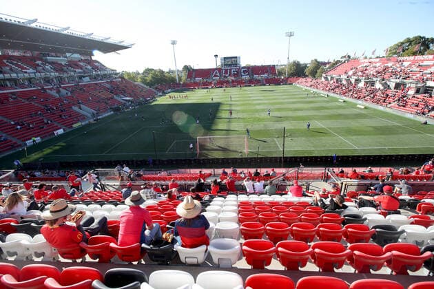 ALEAGUE ADELAIDE UNITED JETS, a small crowd during the Round 23 A-League match between Adelaide United and Newcastle Jets at Coopers Stadium in Adelaide, Sunday, March 15, 2020. ( NO ARCHIVING, EDITORIAL USE ONLY, NO USE IN BOOKS WITHOUT CONSENT ADELAIDE SA AUSTRALIA  Copyright: xKELLYxBARNESx 20200315001456830049