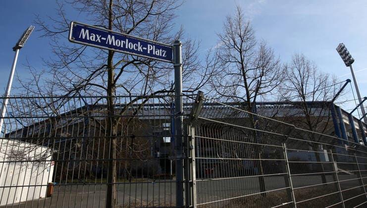 16 03 2020 Sports facility in times of the corona virus Corona virus Corona virus DaMa symbol image symbol photo feature impression Max Morlock Stadium Nuremberg exterior view Max Morlock Square in times of the corona virus Corona virus