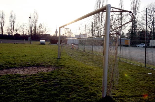 16 03 2020 Sports facility in times of corona virus Corona virus Corona virus DaMa symbol image symbol photo feature impression amateurs amateur football amateur football football pitch folded up football goal goal in times of corona virus Corona virus