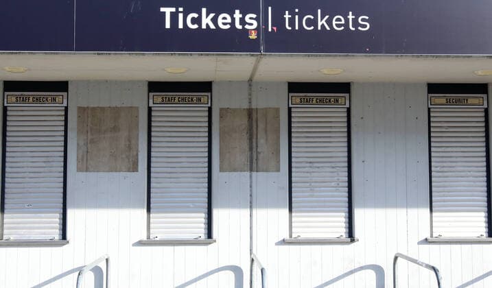 16 03 2020 Sports facility in times of corona virus Corona virus Corona virus DaMa Symbol image Symbol photo Feature Impression Max Morlock Stadium Nuremberg Exterior view Closed Closed ticket counter in times of corona virus Corona virus