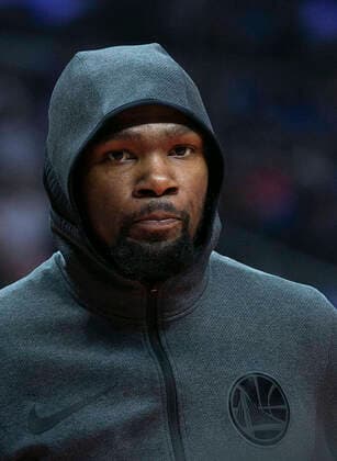 March 17, 2020, Los Angeles, California, USA: Kevin Durant reported that he tested positive for coronavirus. FILE PHOTO: Kevin Durant 35 of the Golden State during warmups prior to Game Four of the 2019 NBA, Basketball Herren, USA Playoffs against the Los Angeles Clippers on Sunday April 21, 2019 at the Staples Center in Los Angeles, California. JAVIER ROJAS PI Los Angeles USA - ZUMAp124 20200317_zaa_p124_003 Copyright: xJavierxRojasx
