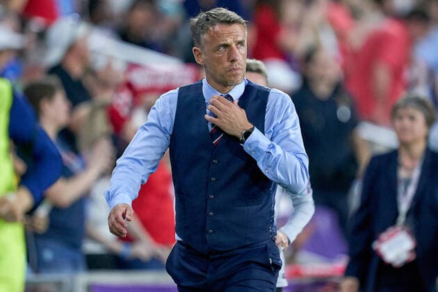 FRISCO, TX - MARCH 05: England head coach Phil Neville during the Women s SheBelieves Cup match between the USA and England on March 05, 2020 at Exploria Stadium in Orlando, FL. (Photo by Robin Alam Icon Sportswire) SOCCER: MAR 05 Women s SheBelieves Cup - USA v England Icon164030520430