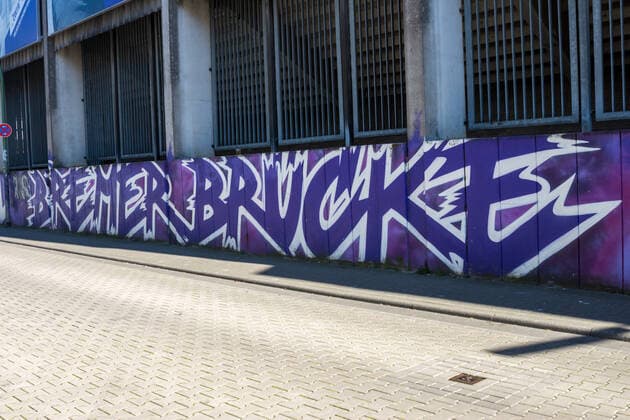 Around the stadium at Bremer Brücke 22 03 2020, Stadion an der Bremer Brücke, Osnabrück, Around the stadium at Bremer Brücke in the picture Graffiti by VfL Osnabrück feature symbol symbol photo characteristic detail nordphotox xPaetzel nph00403