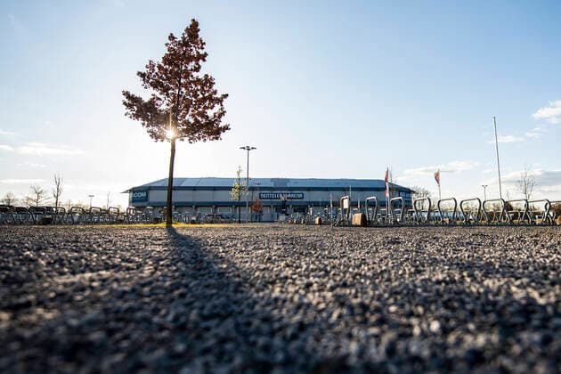 Football 1 Bundesliga, Season 2019 2020 Exterior view of the Benteler Arena of SC Paderborn 07 DFL REGULATIONS PROHIBIT ANY USE OF PHOTOGRAPHS AS IMAGE SEQUENCES AND OR QUASI VIDEO Copyright: xInderlied Kirchner-Mediax