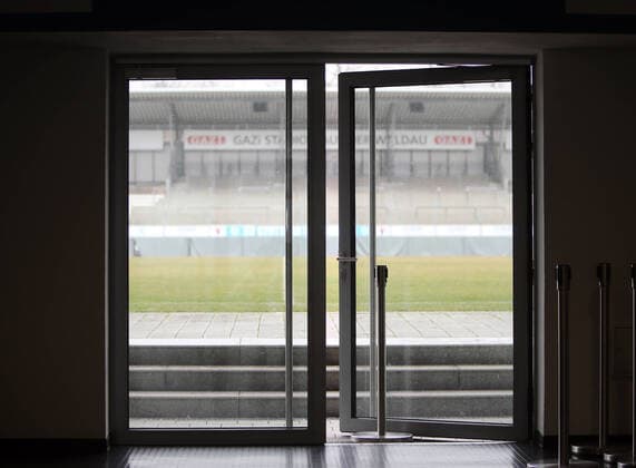 Stuttgarter Kickers PK Corona Virus Germany, Stuttgart, 12 03 2020, Football, Oberliga BW, Season 2019 2020, Stuttgarter Kickers PK Corona Virus GAZI Stadium on the Waldau