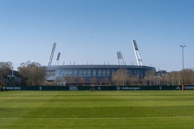 GER, 1.FBL, Werder Bremen - Feature Weserstadion 27.03.2020, Trainingsgelaende am wohninvest WESERSTADION,, Bremen, GER, 1.FBL, Werder Bremen - Feature Weserstadion, im Bild Feature Weserstadion .- Ansicht - Trainingsplätze nordphotoxKokenge nph00001