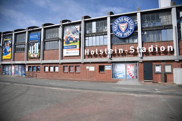 Due to the Corona Pandemic there are currently no games in the Kiel Holstein Stadium, football, men, Holstein Kiel, Stadium, 2 Bundesliga, Season 2019 2020 Kiel Holstein Stadium Schleswig Holstein Germany
