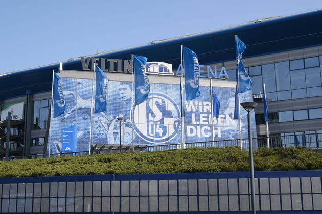 27 03 2020, Football GER, Season 2019 2020, 1 Bundesliga, Veltins Arena FC Schalke 04, pteingang Gelsenkirchen North Rhine-Westphalia Germany Team2
