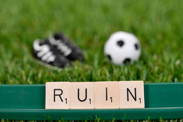 Symbol image, Ruin in football because of corona, coronavirus, sars CoV 2, Covid 19, Germany Coronavirus