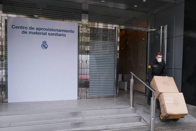 The Santiago Bernabeu Stadium becomes a great logistics center for medical equipment on March 31, 2020 in Madrid, Spain. Cordon Press  xx xx