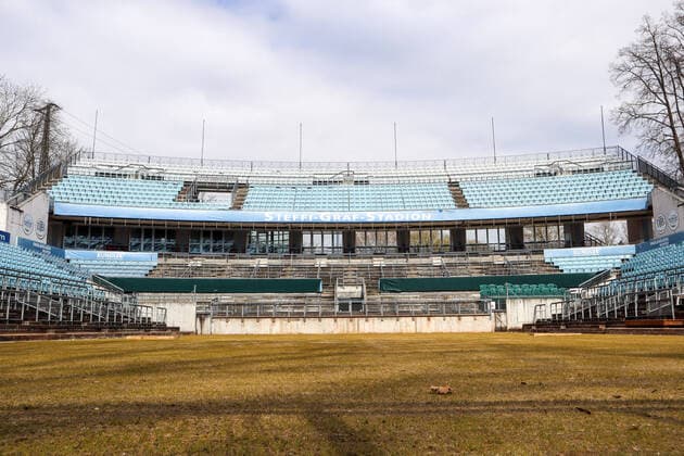 Steffi Graf Stadium in waiting mode for the lawn tournament, premiere start 2020 or 2021, LTTC Rot Weiß, Berlin, 01 04 2020,