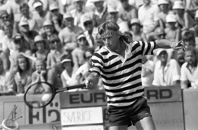 800612 Tennis, Davis Cup: Swedens Bjorn Borg in action during a Davis Cup match between Sweden and West Germany on June 12, 1980 in Bastad, Sweden. BILDBYRAN *** 800612 Tennis, Davis Cup Swedens Bjorn Borg in action during a Davis Cup match between Sweden and West Germany on June 12, 1980 in Bastad, Sweden BILDBYRAN,  Copyright: BILDBYRAN BB800601BB011