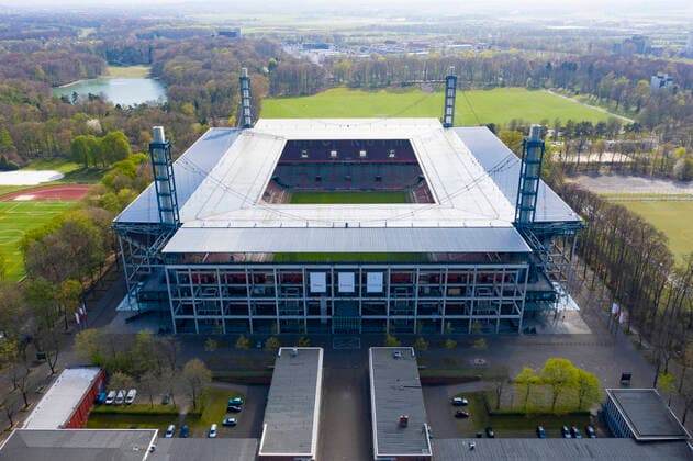 Football 1 Bundesliga, Season 2019 2020 Exterior view with drone of the RheinEnergieStadion of 1 FC Köln Copyright: xChristopherxNeundorfx xKirchner-Mediax