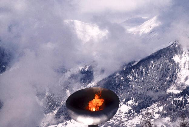Olympic Flame Olympic Flame at the opening ceremonies for the 1992 Olympic Winter games, Winterspiele,Spiele, Summer games Albertville, France Albertville France Copyright: xPaulxJxSutton DUOMO PCNx CR0401 106016
