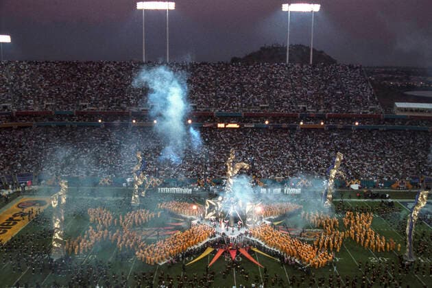 Football 1996 Super Bowl Half time at the1996 Super Bowl XXX, Dallas Cowboys vs.Pittsburgh Steelers Tempe Sun Devil Stadium AR USA Copyright: xx FO0802 960120