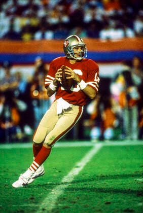 NFL, American Football Herren, USA Football Super Bowl Joe Montana San Francisco 49ers quarterback at the 1989 Super Bowl Miami Joe Robbie Stadium FL USA Copyright: xStevenxE.xSutton DUOMO PCNx FO0802_013660