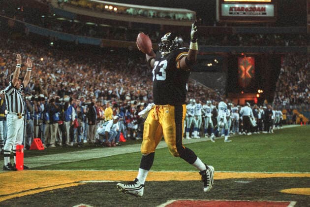Football 1996 Super Bowl Byron Bam Morris scores a touchdown at the1996 Super Bowl XXX, Dallas Cowboys vs.Pittsburgh Steelers Tempe Sun Devil Stadium AR USA Copyright: xDUOMO PCNx FO0803 960085