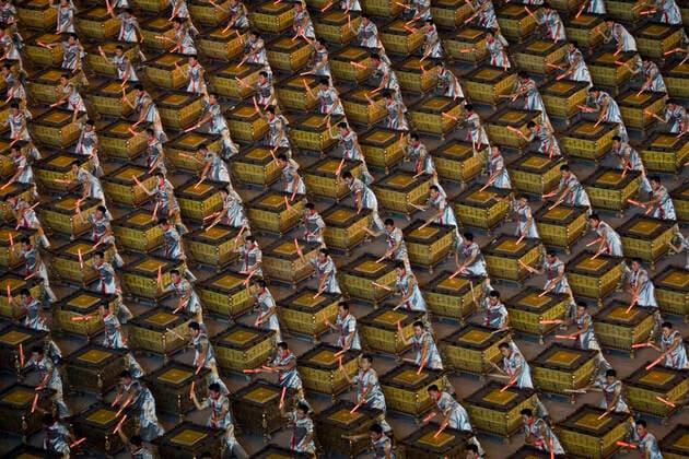 Olympia, Historie, Rückblick auf die Sommerspiele 2008 in Peking Olympics Opening Ceremonies at the 2008 Olympic Summer Games, Beijing, China Beijing National Stadium-Birds Nest China Copyright: xChrisxTrotman PCNx OL0831-106051