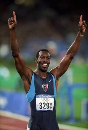 Track and Field Michael Johnson Olympics Michael Johnson after winning the gold medal in the 400m at the 2000 Olympic Summer Games. Sydney Australia Copyright: xChrisxTrotman DUOMO PCNx TF1172 106023