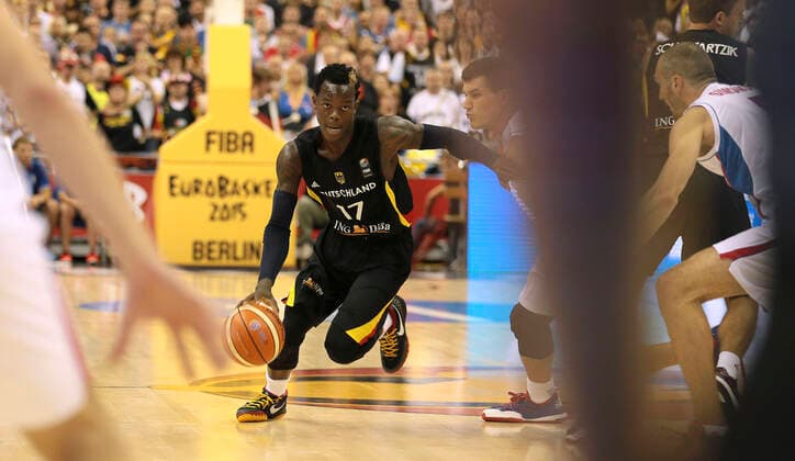 Photo Dennis Schröder GER Basketball EM in Berlin, on Sun 06 09 2015 International Game Germany Serbia