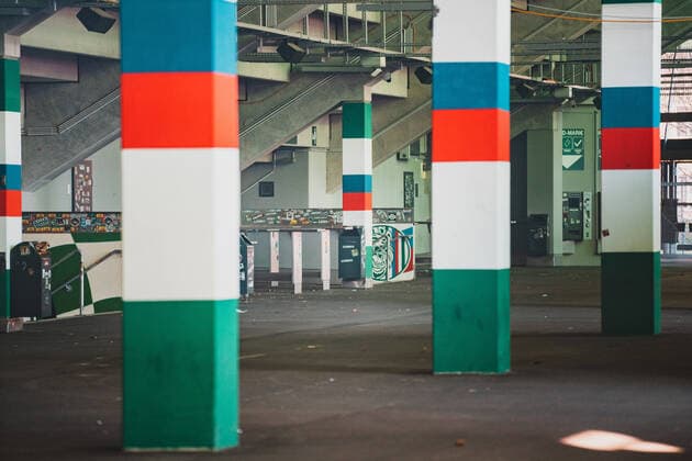 THEME IMAGE the closed football stadium of SK Rapid Wien Due to the corona crisis, the Austrian League is suspended It is not yet clear when soccer matches will take place, Generali Arena, Vienna, Austria on 2020 04 12 Vienna  EP_sro