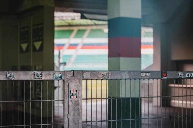 THEME IMAGE the closed football stadium of SK Rapid Wien Due to the corona crisis, the Austrian League is suspended It is not yet clear when soccer matches will take place, Generali Arena, Vienna, Austria on 2020 04 12 Vienna  EP_sro